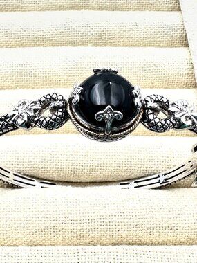 Andrea Candela Diamond Black Onyx 18K Gold & Sterling Silver Bracelet